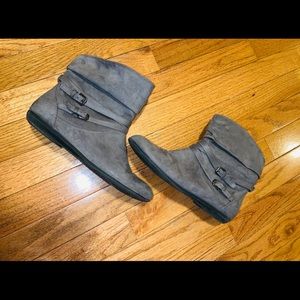 Gray Suede Booties